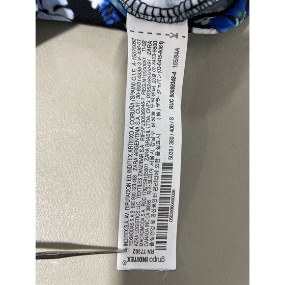 Zara Romper Size Small Floral Sleeveless Blue Black Bohemian Summer Resort NEW - Picture 6 of 13